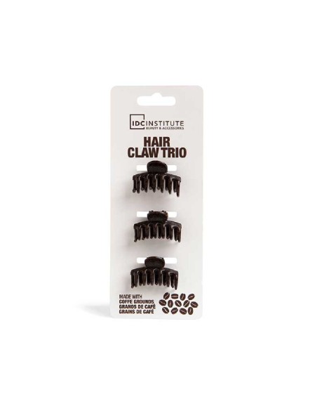 Pinces pour Cheveux IDC Institute ECO HAIR CLAW Brun foncé 3 Pièces 3 Unités