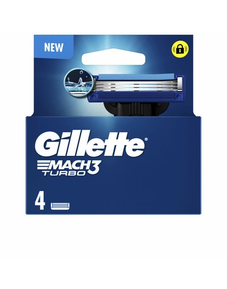 Cuchillas de afeitar Gillette MACH 3 TURBO (4 Unidades)