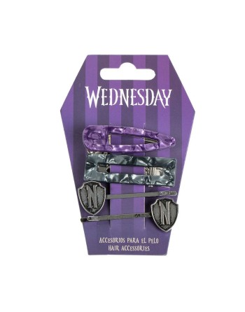 Hair Clips Wednesday 4 Pieces