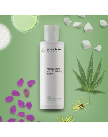 Fugtgivende og eksfolierende ansigtstoner CBD Zenfresh InnovaGoods 150 ml
