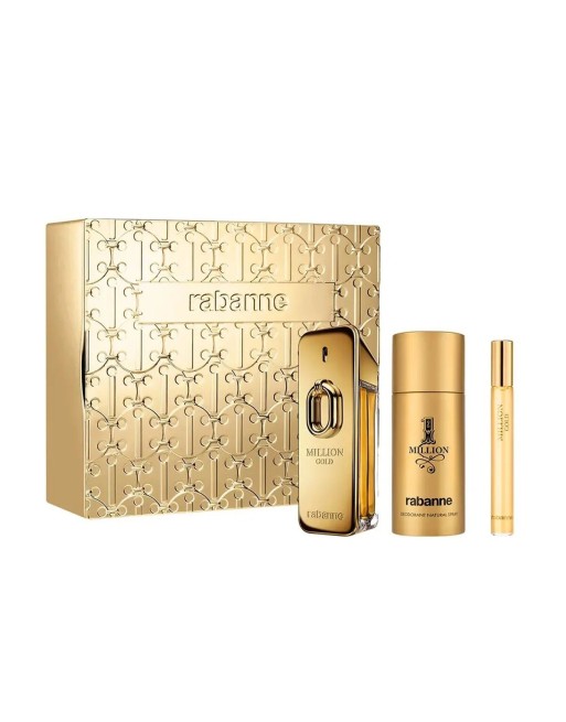 Set mit Herrenparfüm Paco Rabanne Million Gold 3 Stücke