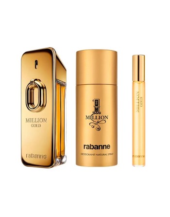 Set mit Herrenparfüm Paco Rabanne Million Gold 3 Stücke