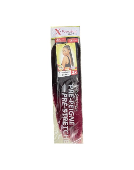 Extensions pour les Cheveux X-Pression Pre Peigne Bourgogne 2 Unités