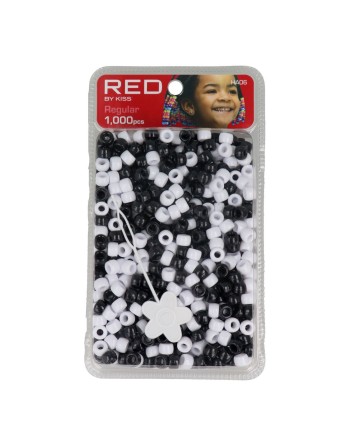 Glass beads Red Kiss Kiss Regular White Black 1000 Pieces