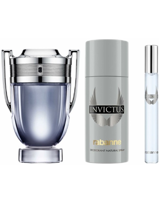 Set mit Herrenparfüm Paco Rabanne Invictus 3 Stücke