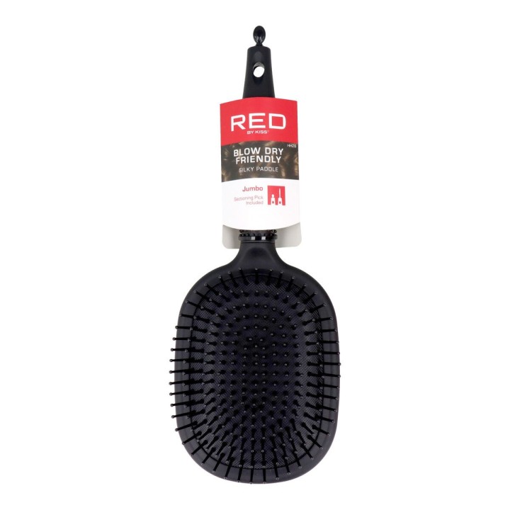 Børste til Glatning af Håret Red Kiss Kiss Rubberized Sort