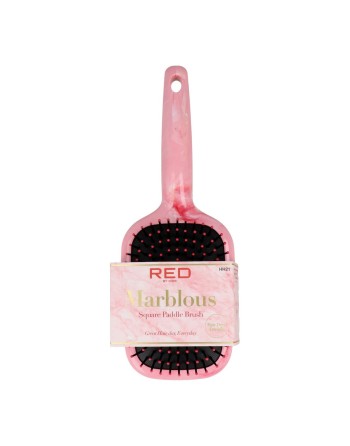 Detangling Hairbrush Red Kiss Kiss Marblous Pink Squared