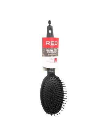 Detangling Hairbrush Red Kiss Kiss Rubberized Black Oval