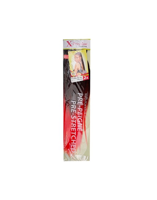 Extensions pour les Cheveux X-Pression Pre-Peigne T1B/Red 2 Unités