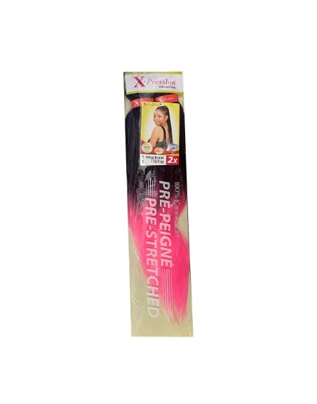 Extensions pour les Cheveux X-Pression Pre-Peigne T1b/As-Pink 2 Unités