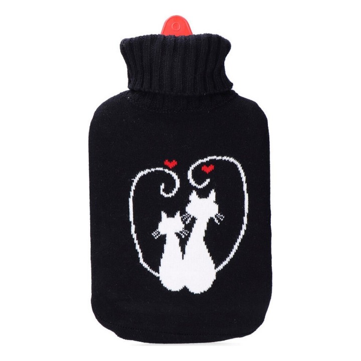 Borsa Acqua Calda EDM 76779 Nero Nero/Bianco Lana 2 L