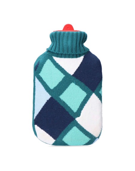 Bolsa de Agua Caliente EDM 76775 Azul A cuadros Lana 2 L