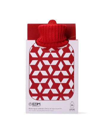 Bolsa de Agua Caliente EDM 76774 Rojo/Blanco Lana 2 L