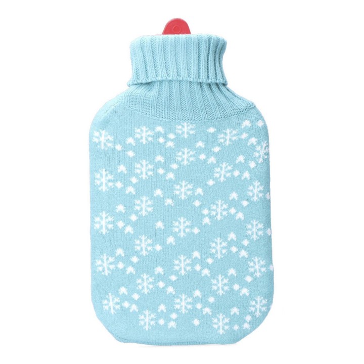 Hot Water Bottle EDM 76771 Blue Blue/White Snowflakes Wool 2 L Plastic