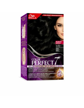 Dauerhafte Creme-Coloration Wella Color Pefect 7 1/0-negro infinito