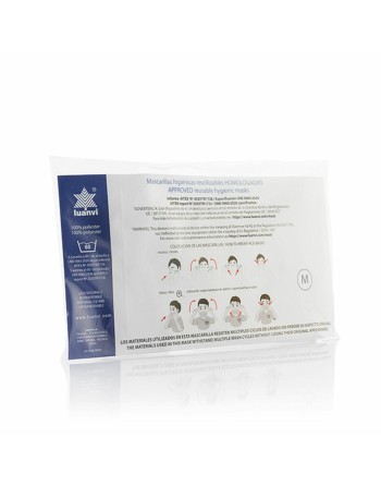 Hygienic Reusable Fabric Mask Beard Luanvi Size M Pack of 3 units