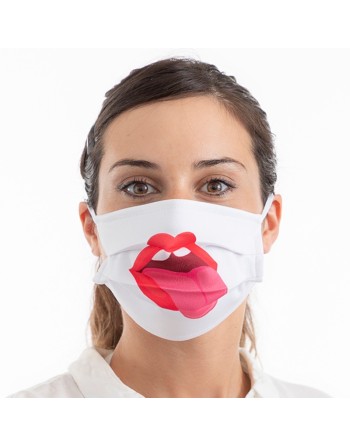 Wiederverwendbare Stoff-Hygienemaske Tongue Luanvi Größe M Packung mit 3 Einheiten