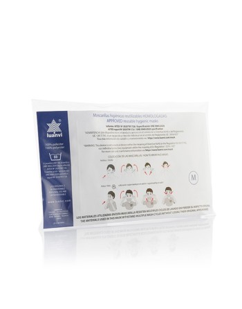 Hygienic Reusable Fabric Mask Tongue Luanvi Size M Pack of 3 units