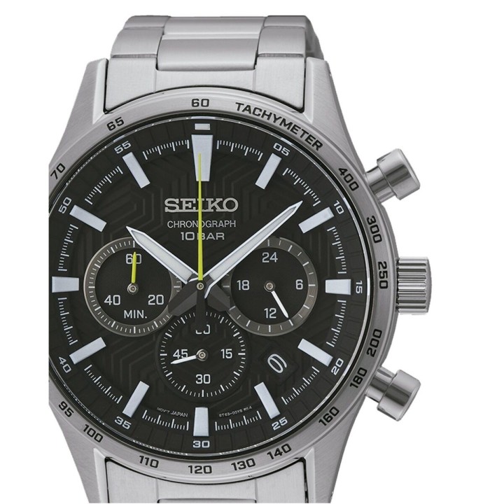Orologio Uomo Seiko SSB413P1 Nero Argentato