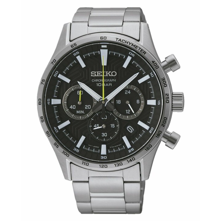 Orologio Uomo Seiko SSB413P1 Nero Argentato