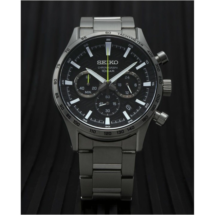 Orologio Uomo Seiko SSB413P1 Nero Argentato