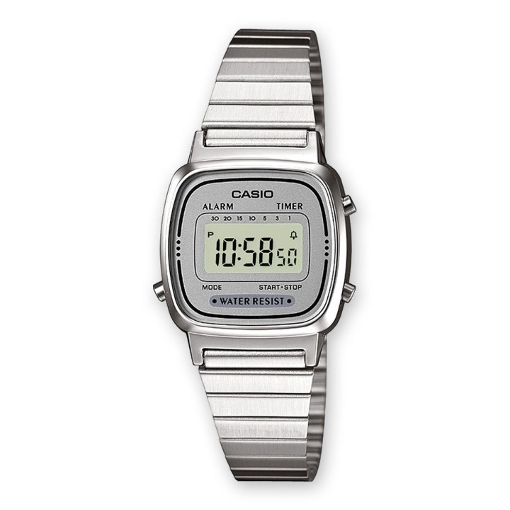 Unisex ur Casio LA670WEA-7EF Grå Sølvfarvet (Ø 25 mm)