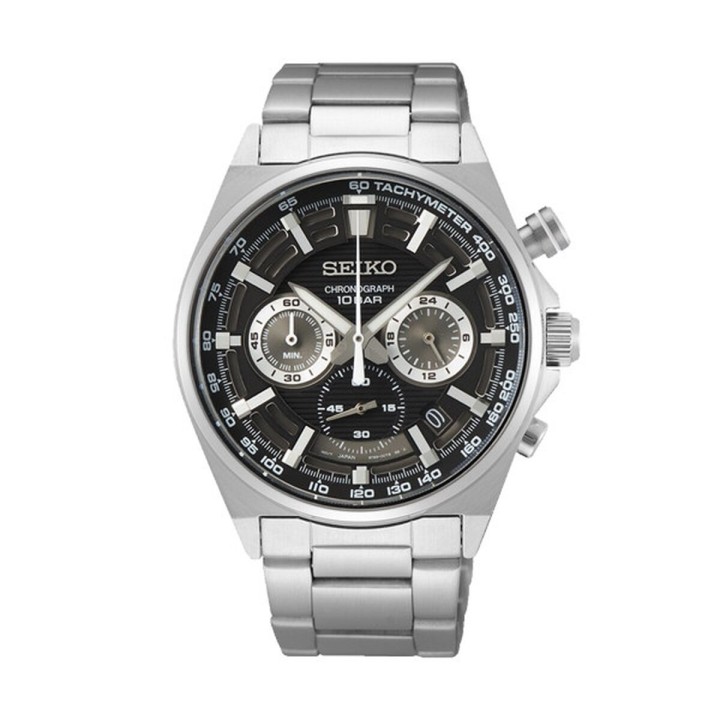 Reloj Hombre Seiko SSB397P1 Negro Plateado