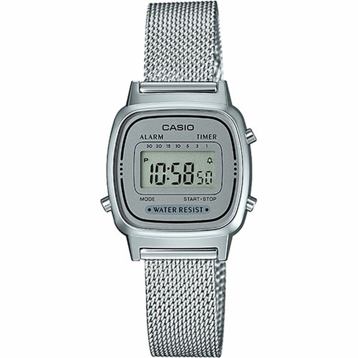 Unisex ur Casio LA670WEM-7EF Sort Sølvfarvet (Ø 25 mm)