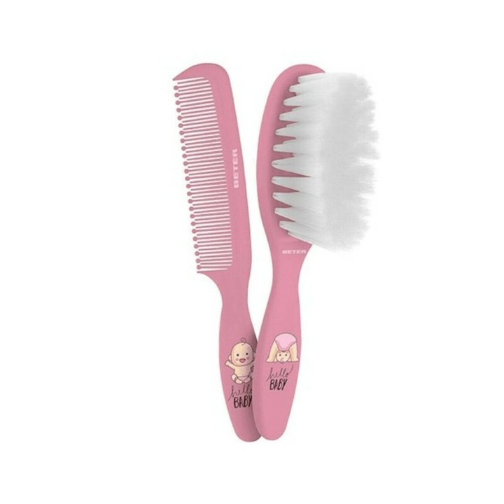 Sæt til Børnefrisør Beter Peine Bebe Rosa (2 pcs) 2 Dele