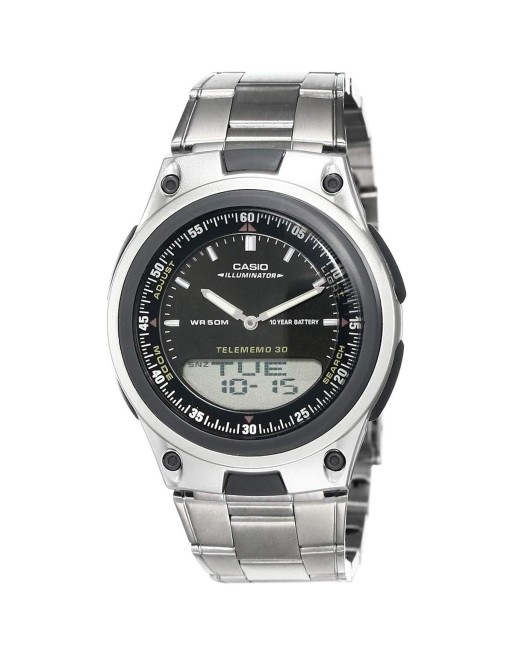 Herreur Casio ILLUMINATOR TELEMEMO 30 Sort Sølvfarvet (Ø 40 mm)