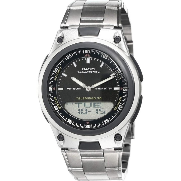 Orologio Uomo Casio ILLUMINATOR TELEMEMO 30 Nero Argentato (Ø 40 mm)