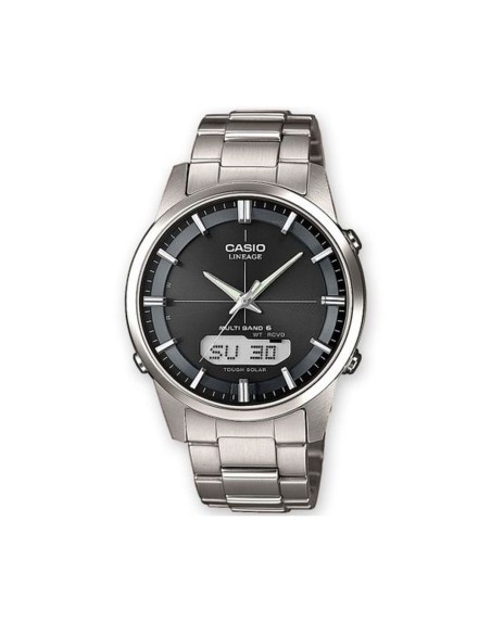 Herreur Casio LINEAGE Multiband 6 Tough Solar Sort Sølvfarvet (Ø 40 mm)