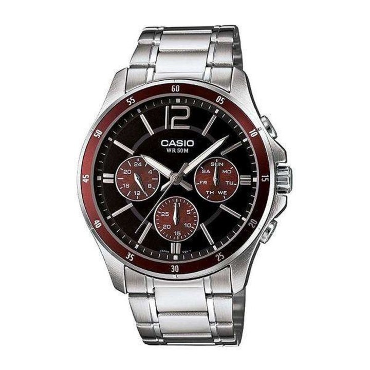 Herreur Casio MULTIFUNCTION CALENDAR - BLACK & BORDEAUX (Ø 43,5 mm)