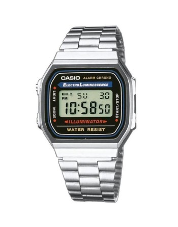 Unisex ur Casio A168W-1 Sort Sølvfarvet (Ø 36 mm)