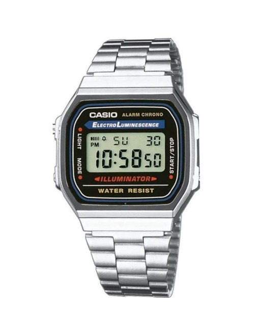 Montre Unisexe Casio A168W-1 Noir Argenté (Ø 36 mm)