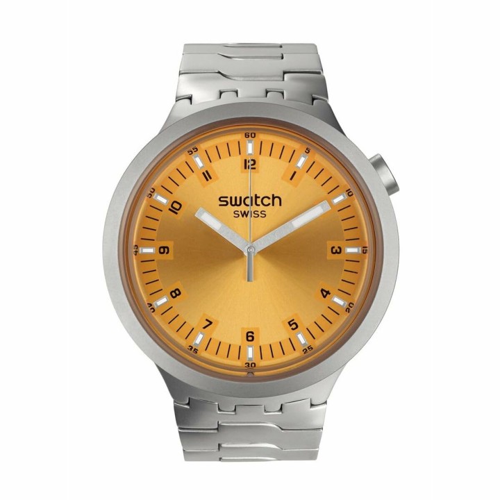 Unisex ur Swatch SB07S103G Gul Sølvfarvet