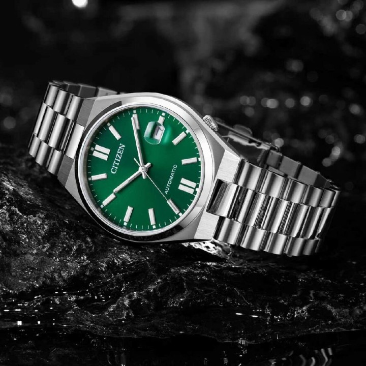 Men's Watch Citizen TSUYOSA AUTOMATIC Green Silver (Ø 40 mm)