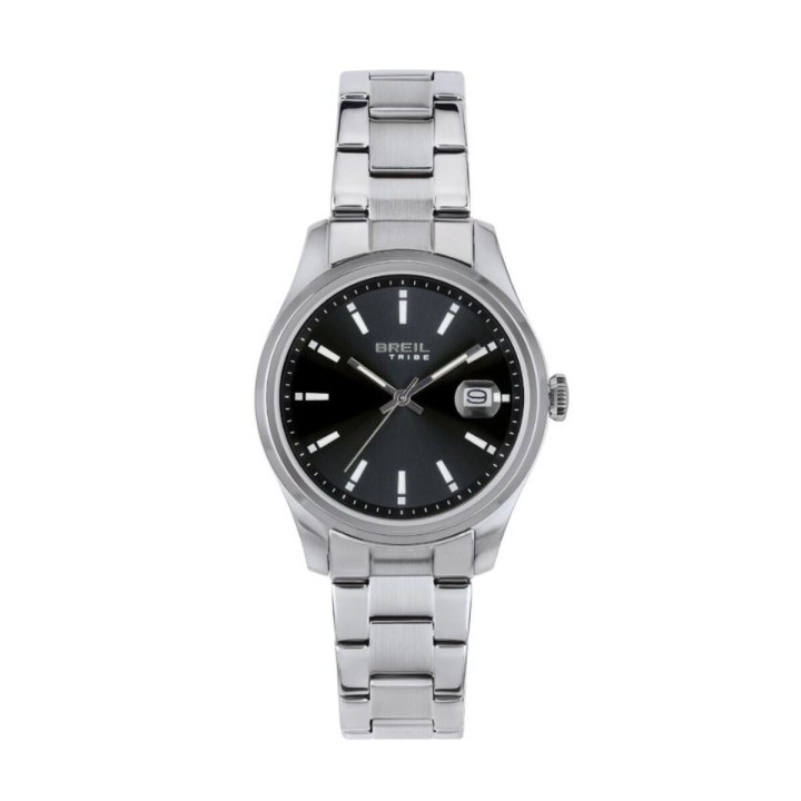 Unisex ur Breil EW0651 Sort Sølvfarvet