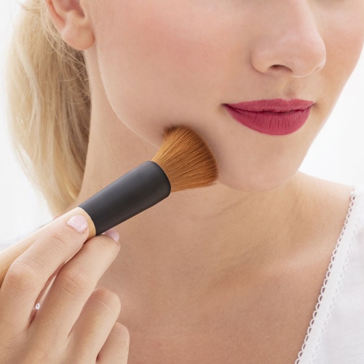 Sæt med makeup børster i træ med bæretaske Miset InnovaGoods 5 enheder