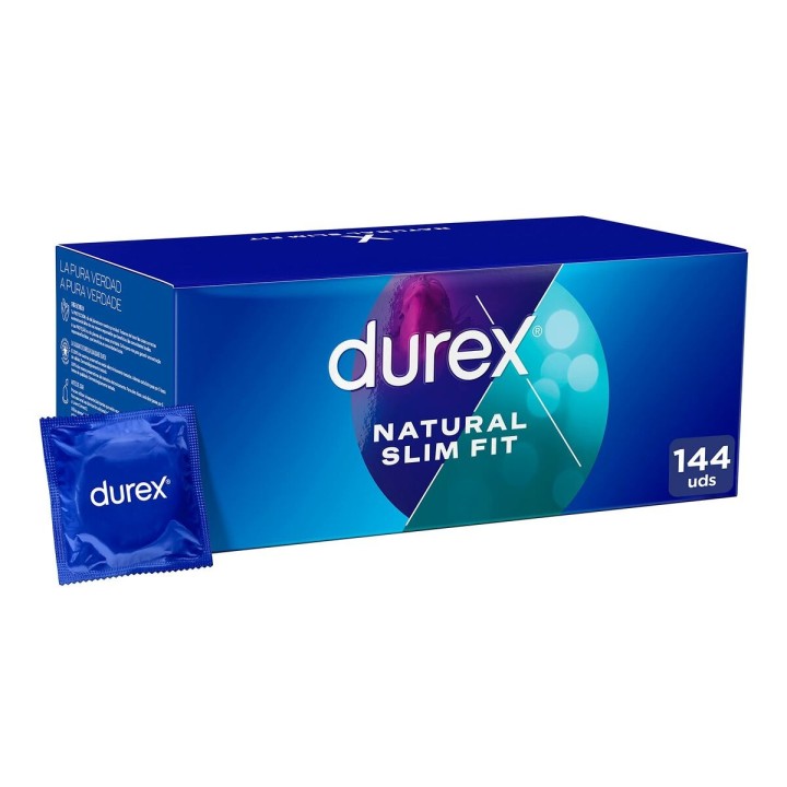 Préservatifs Durex Natural Slim Fit 144 Unités