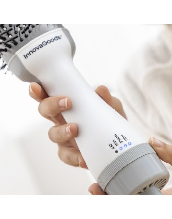 Spazzola agli Ioni Asciugacapelli e Volumizzante Volumio InnovaGoods Bianco Grigio 1000 W