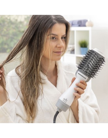 Brosse Volume Sèche-Cheveux Ionique Volumio InnovaGoods Blanc Gris 1000 W