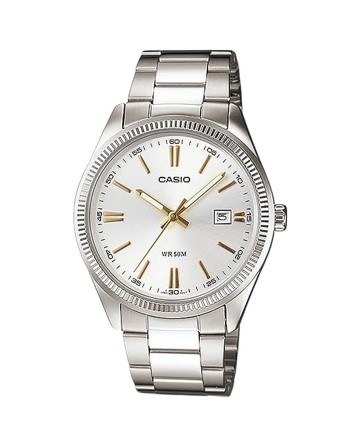 Men's Watch Casio DATE - SILVER, GOLD INDEXES (Ø 39 mm)