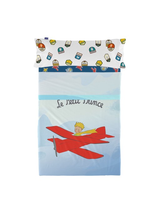 Jeu de draps HappyFriday Le Petit Prince Son avion Multicouleur Lit 1 persone 2 Pièces
