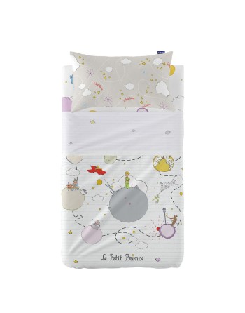 Sengetøj sæt HappyFriday Le Petit prince Voyageur  Multifarvet Vugge til baby 2 Dele