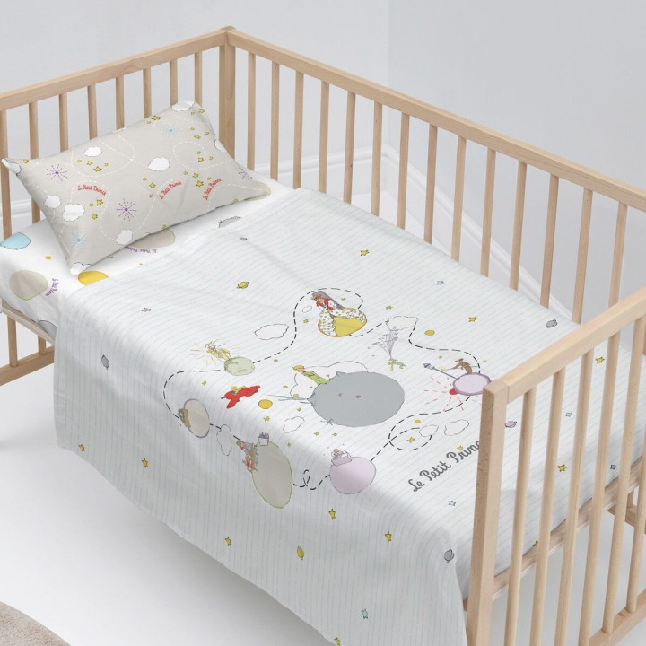 Set di Lenzuola HappyFriday Le Petit prince Voyageur  Multicolore Culla Neonato 2 Pezzi