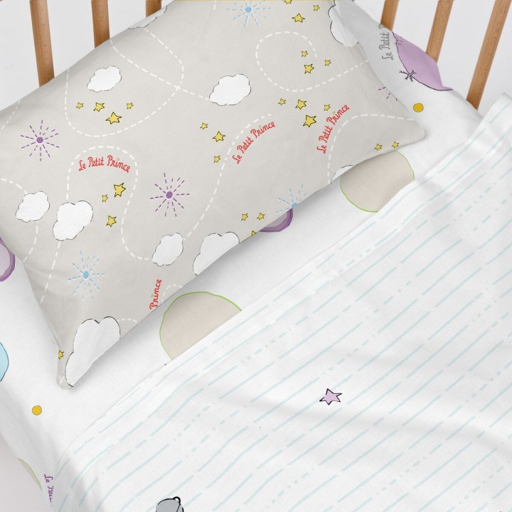 Set di Lenzuola HappyFriday Le Petit prince Voyageur  Multicolore Culla Neonato 2 Pezzi