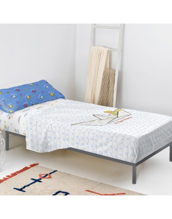 Set di Lenzuola HappyFriday Le Petit Prince Navire  Multicolore Singolo 2 Pezzi