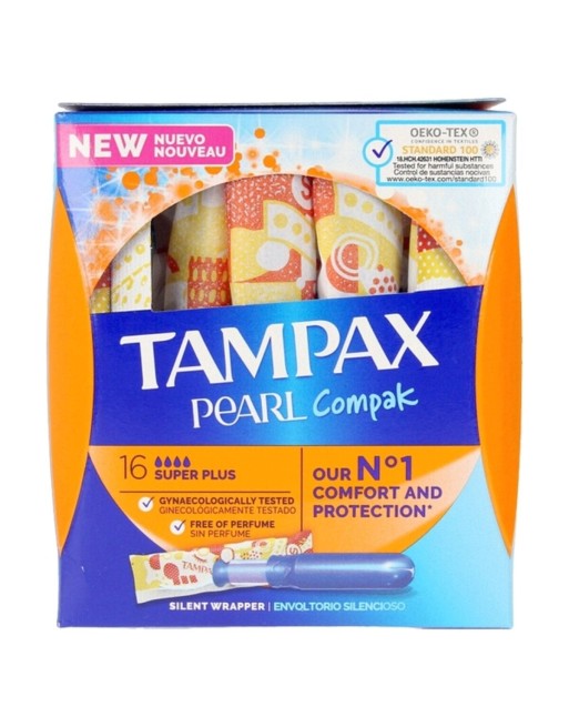 Super Plus Tampon Pearl Compak Tampax Tampax Pearl Compak 16 enheder
