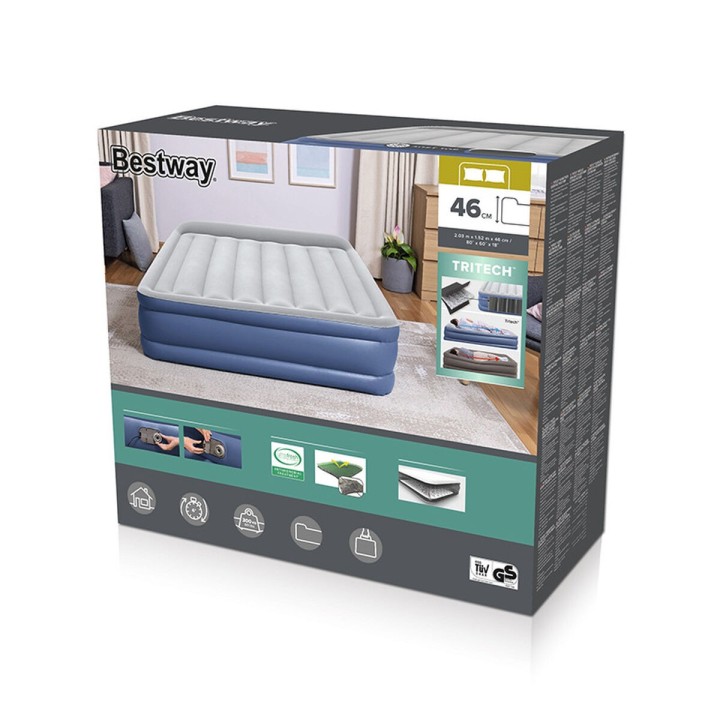 Oppustelig madras Bestway 203 x 152 x 46 cm